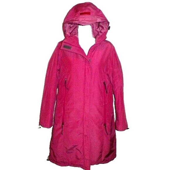Size S REPLAY (EUR) Pink Mid Length Cotton Blend Urban Cargo Parka Jacket - Picture 2 of 7